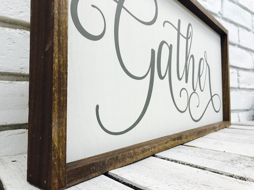 "Gather" Wooden Farmhouse Sign