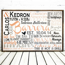 Load image into Gallery viewer, Personalized Family Name Sign Subway Sign Gift on Tin or Wood