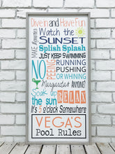 Load image into Gallery viewer, Personalized Pool Last Name Wood Sign