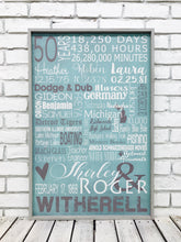 Load image into Gallery viewer, 50 Year Anniversary Personalized Sign on Tin