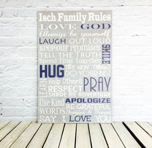 Load image into Gallery viewer, Personalized Family Rules Sign on Wood