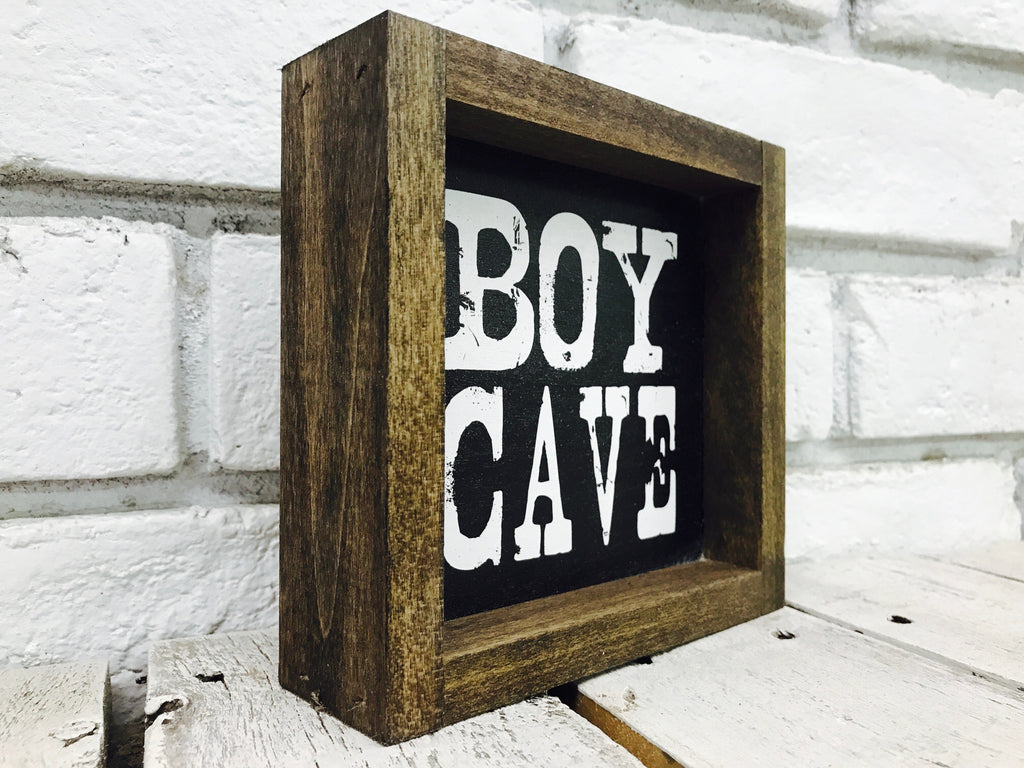 "Boy Cave" Wooden Sign