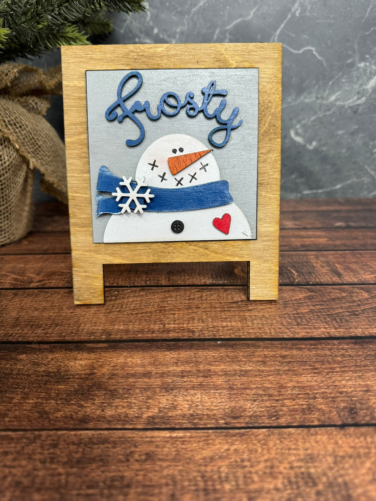 Christmas Leaning Sandwich Board Tiles Sports Interchangeable Frosty  