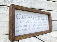 Load image into Gallery viewer, &quot;Grandma&#39;s House Definition&quot; Wooden Farmhouse Home Decor Sign