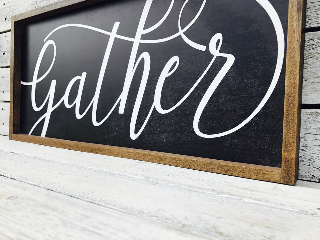 "Gather New" Wooden Farmhouse Sign