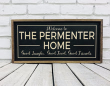 Load image into Gallery viewer, Personalized Family Name Wooden Framed Sign