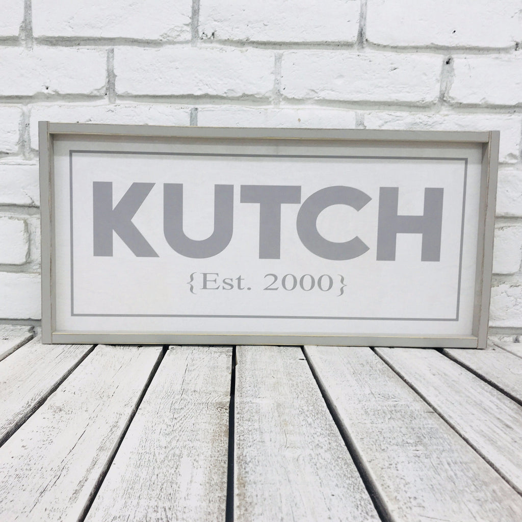 Personalized Family Name Framed Wooden Sign