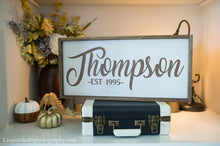 Load image into Gallery viewer, Personalized Family Name Wooden Framed Sign