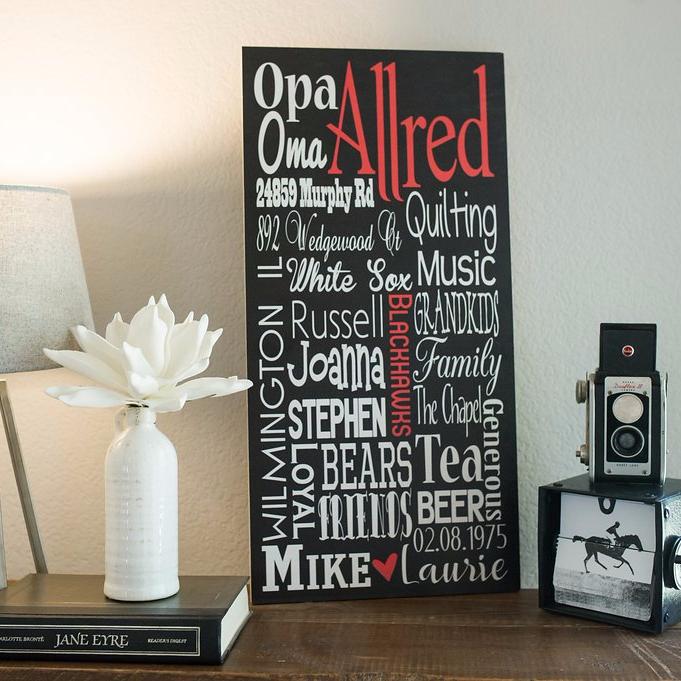 Personalized Family Name Sign Subway Wall Art