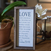 Load image into Gallery viewer, &quot;Love is Patient&quot; Wooden Farmhouse Home Decor Sign