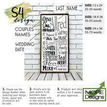 Load image into Gallery viewer, Personalized Wooden Family Name Sign on Tin or Wood