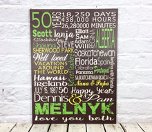 Load image into Gallery viewer, 50 Year Anniversary Personalized Wooden Subway Sign