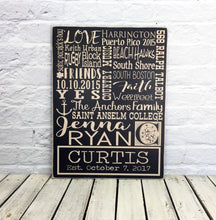 Load image into Gallery viewer, Personalized Family Name or Anniversary Gift Sign on Wood