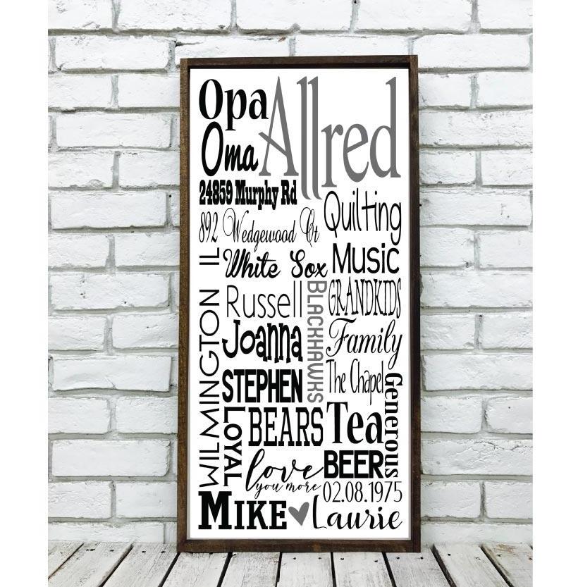 Personalized Family Name Sign Subway Wall Art