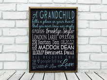 Load image into Gallery viewer, &quot;Grandchildren Fill a Place in Your Heart&quot; Wooden Sign