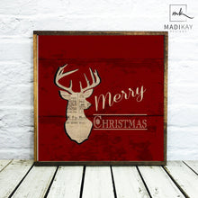 Load image into Gallery viewer, &quot;Merry Christmas&quot; Wooden Deer Sign